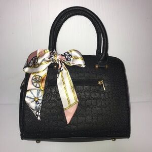 Twilly Handbag Headband Neck Tie Scarf (1) Pink White